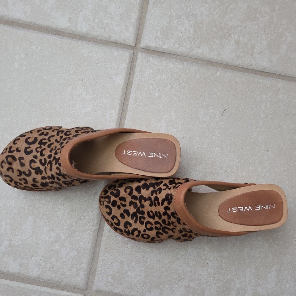 Nine West Brown Mules Trendy Slip-On Clogs